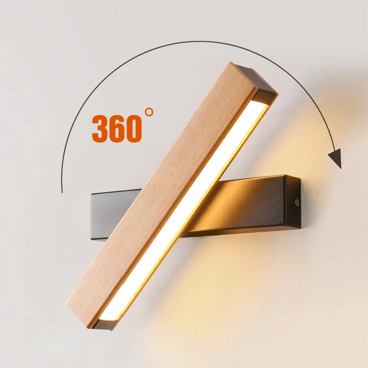 LumiHout – Luxury Wall Lamp with Rotatable LED Lighting