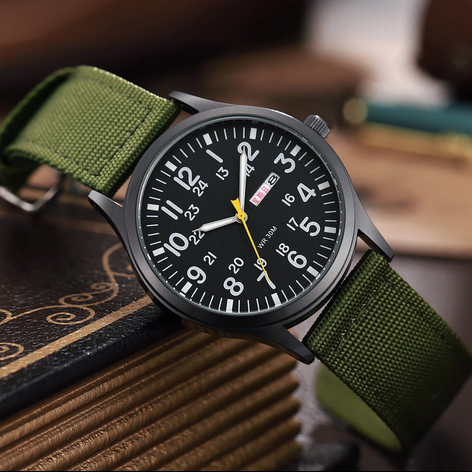 Men’s Rugged Outdoor Watch – Waterproof Military-Style Stainless Steel Timepiece