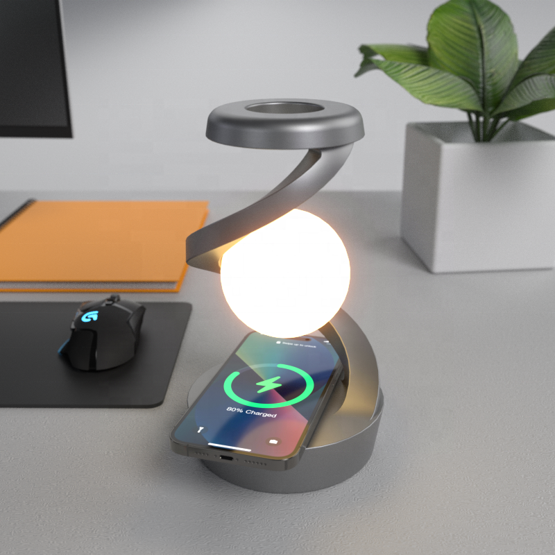 Levitating Moon Lamp – Gesture Control & Wireless Charging