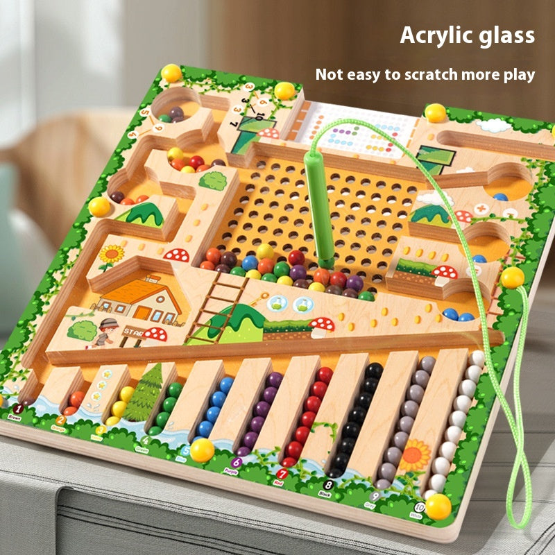 Montessori Magnetic Maze Toy, Develops Counting, Logic & Motor Skills, Safe for Kids Aged 3+