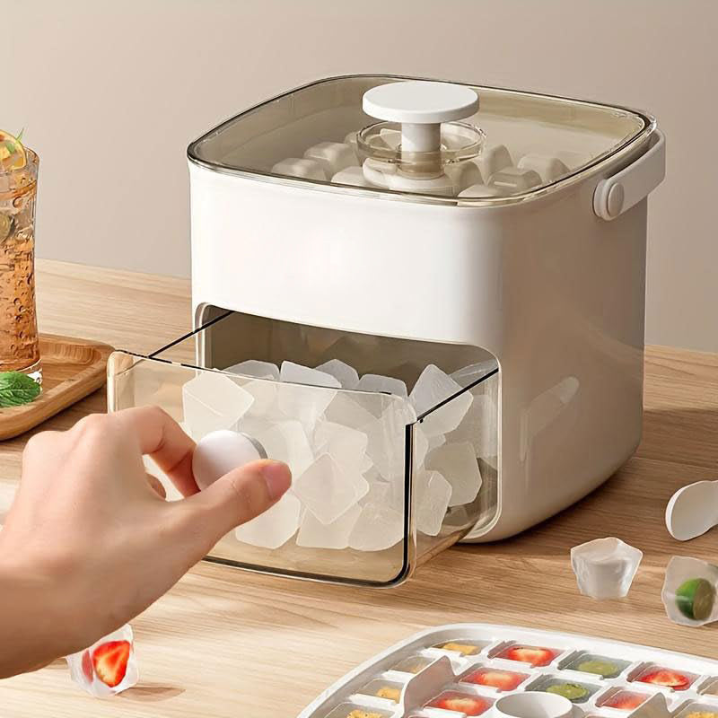 ChillPress Easy-Release Ice Cube Tray with Built-In Storage
