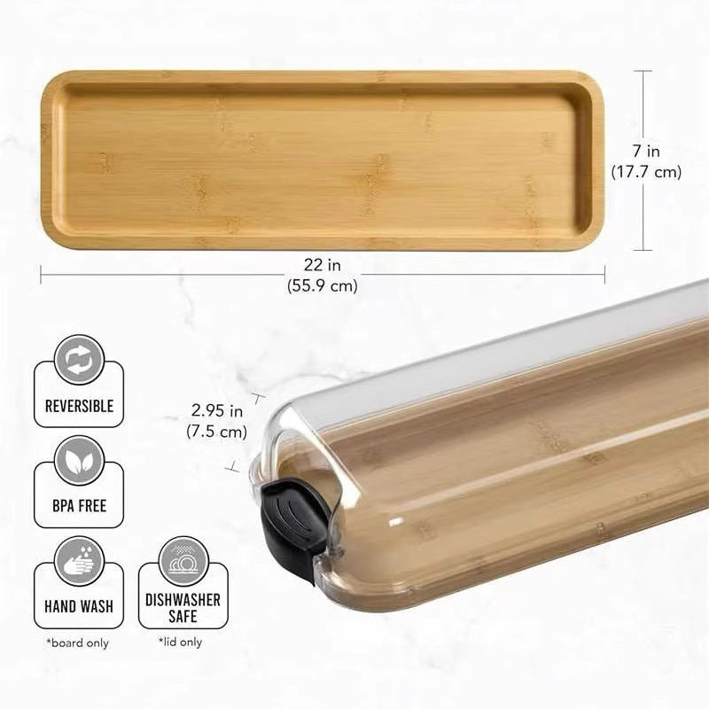 Charcuterie Board Bamboo Serving Tray Locking Lid