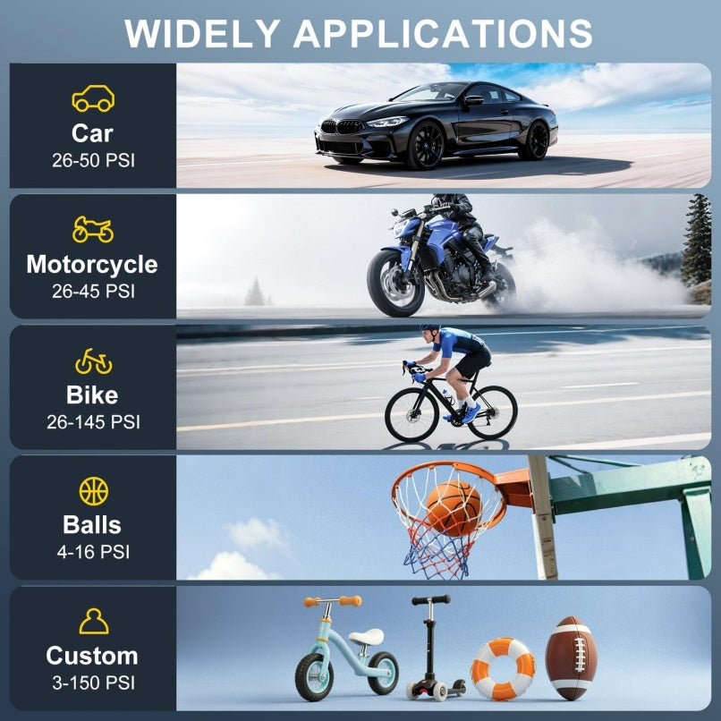 Tire Inflator Portable Air Compressor Car Bike Ball