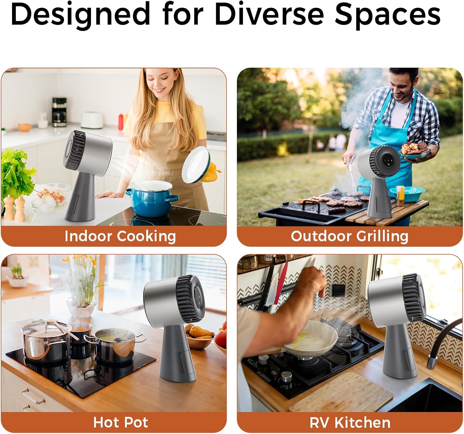 Range Hood Portable Desktop Exhaust Fan for Small Kitchen Use