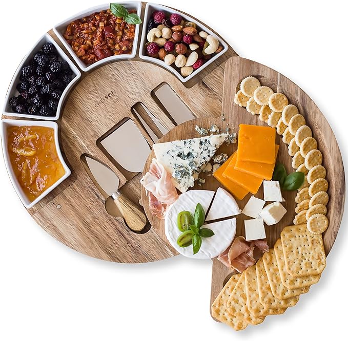 LuxeServe – Elegant Cheese Board and Knife Set for Festive Presentations