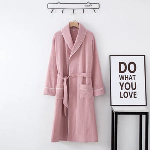 SoraLinen Summer Cotton Bathrobe – Light Japanese-Inspired Robe for Calm Living