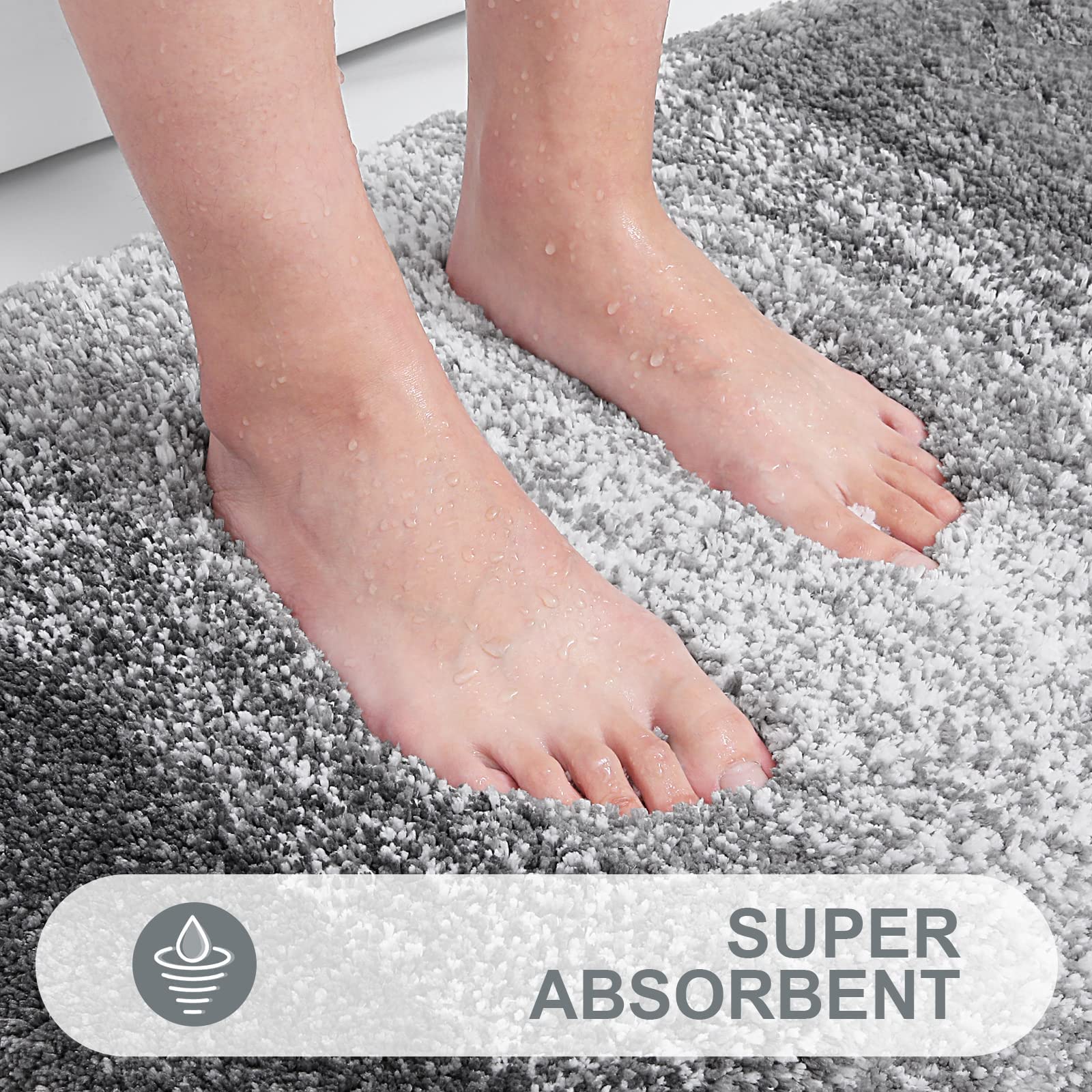 Super Absorbent Anti-Slip Bath Mat – Quick Drying Bathroom Rug for Dry Feet
