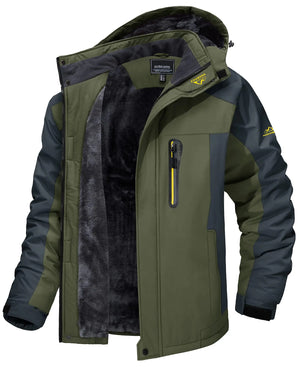 Men's Waterproof Winter Jacket with Adjustable Hood