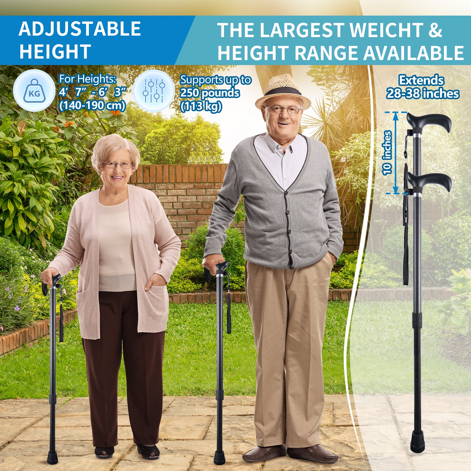 CarbonGlide | Carbon Walking Stick – Ultra-Lightweight & Height Adjustable