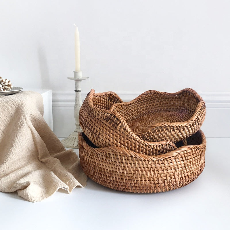 BreezeWeave Hand-Woven Rattan Basket