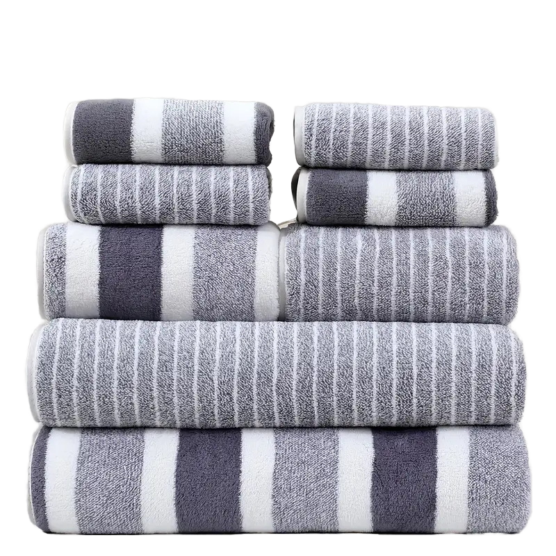 VeluSoft – Luxe 8-Piece Bath Towel Set of Soft Coral Fleece for Ultimate Comfort