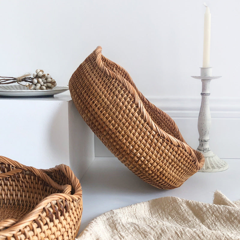 BreezeWeave Hand-Woven Rattan Basket