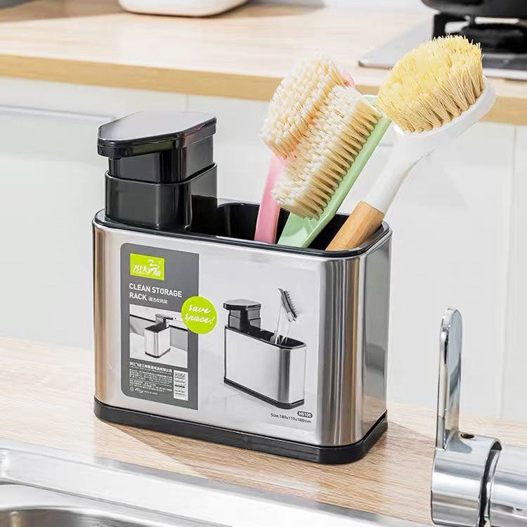 SinkMaster – Stainless Steel Organizer with Soap Dispenser