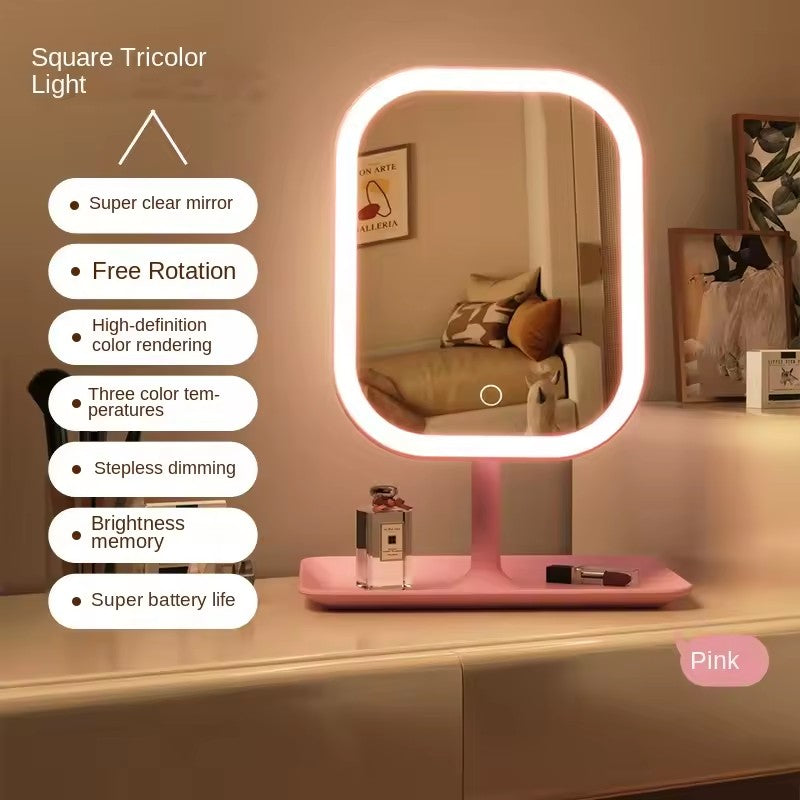 LED Vanity Mirror with Lights – Touch Control, 3 Light Colors for Perfect Makeup Application