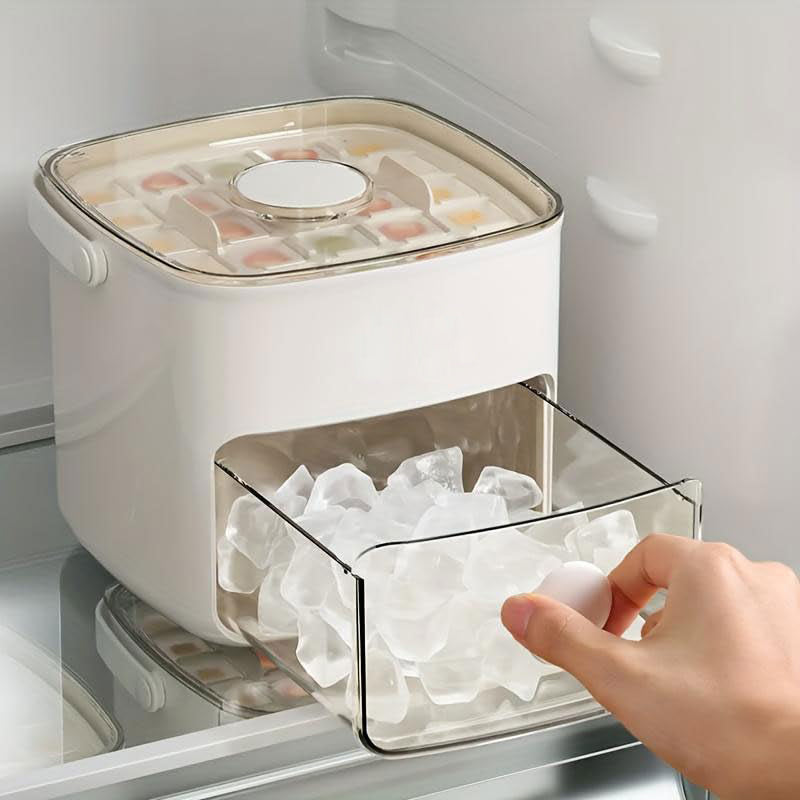 ChillPress Easy-Release Ice Cube Tray with Built-In Storage