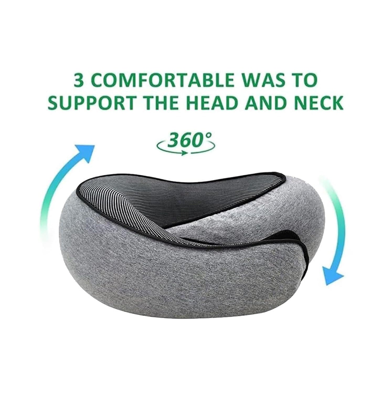 Snail Style Memory Foam Travel Curved Neck Pillow - U-shaped, Portable, Adjustable Support Neck Brace Pillow