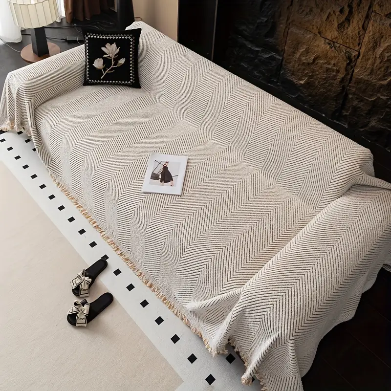 Stripe Herringbone Sofa Cover