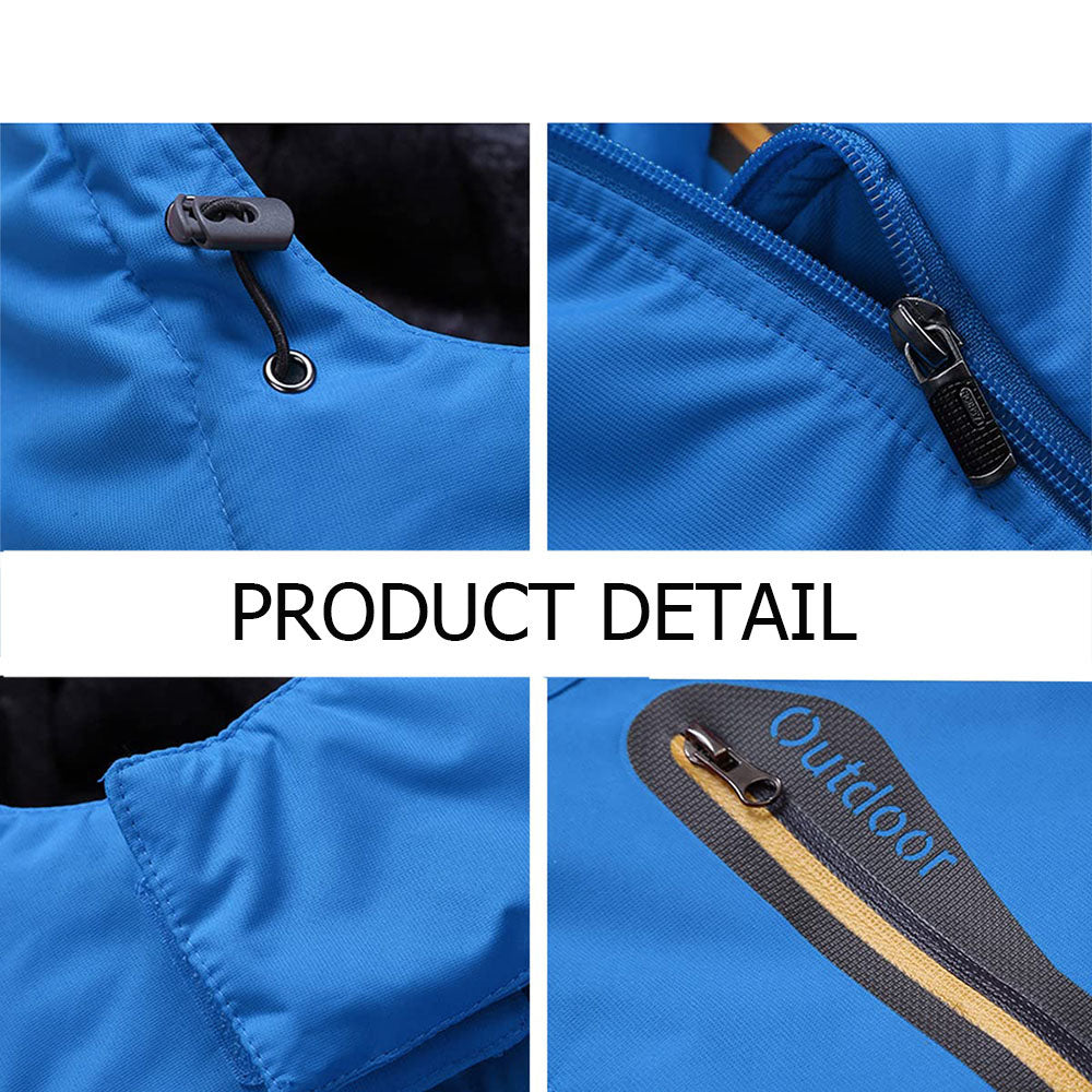 Men's Waterproof Winter Jacket with Adjustable Hood