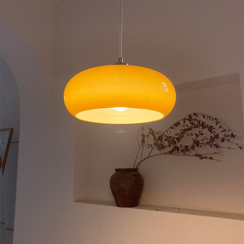Vintage Bauhaus Pendant Light with Moulded Glass Shade