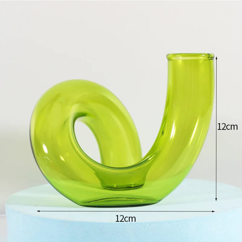 Curved Glass Vase | Modern Wave Design