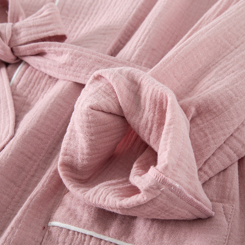 SoraLinen Summer Cotton Bathrobe – Light Japanese-Inspired Robe for Calm Living