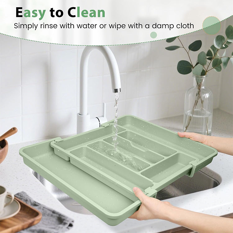 Extra Large Expandable Silverware Organizer BPA Free Cutlery