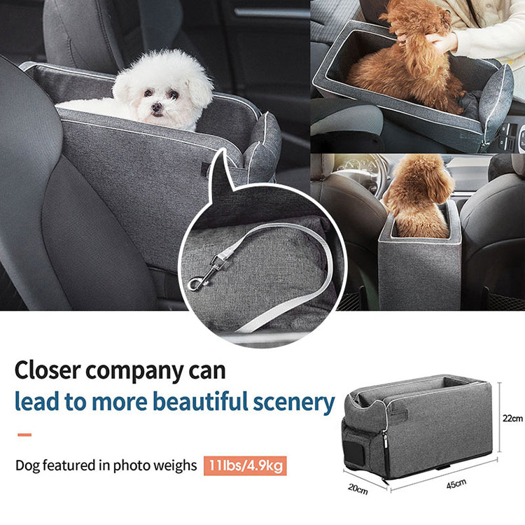 Pet Armrest Safety Seat - Pet Car Seat Travel Bag Suitable for Small Dogs and Cats