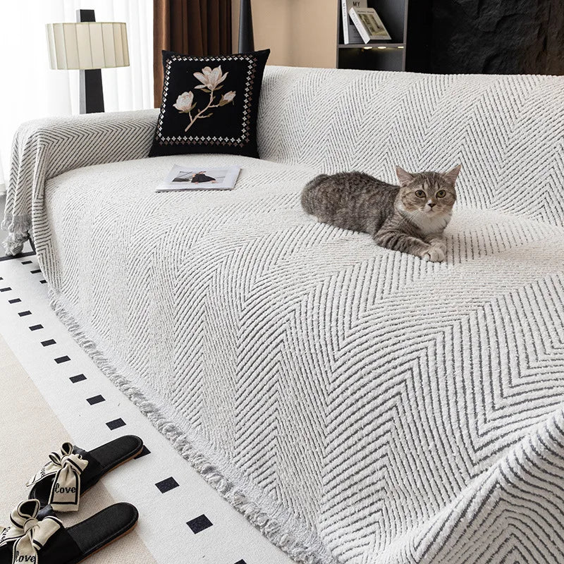 Stripe Herringbone Sofa Cover