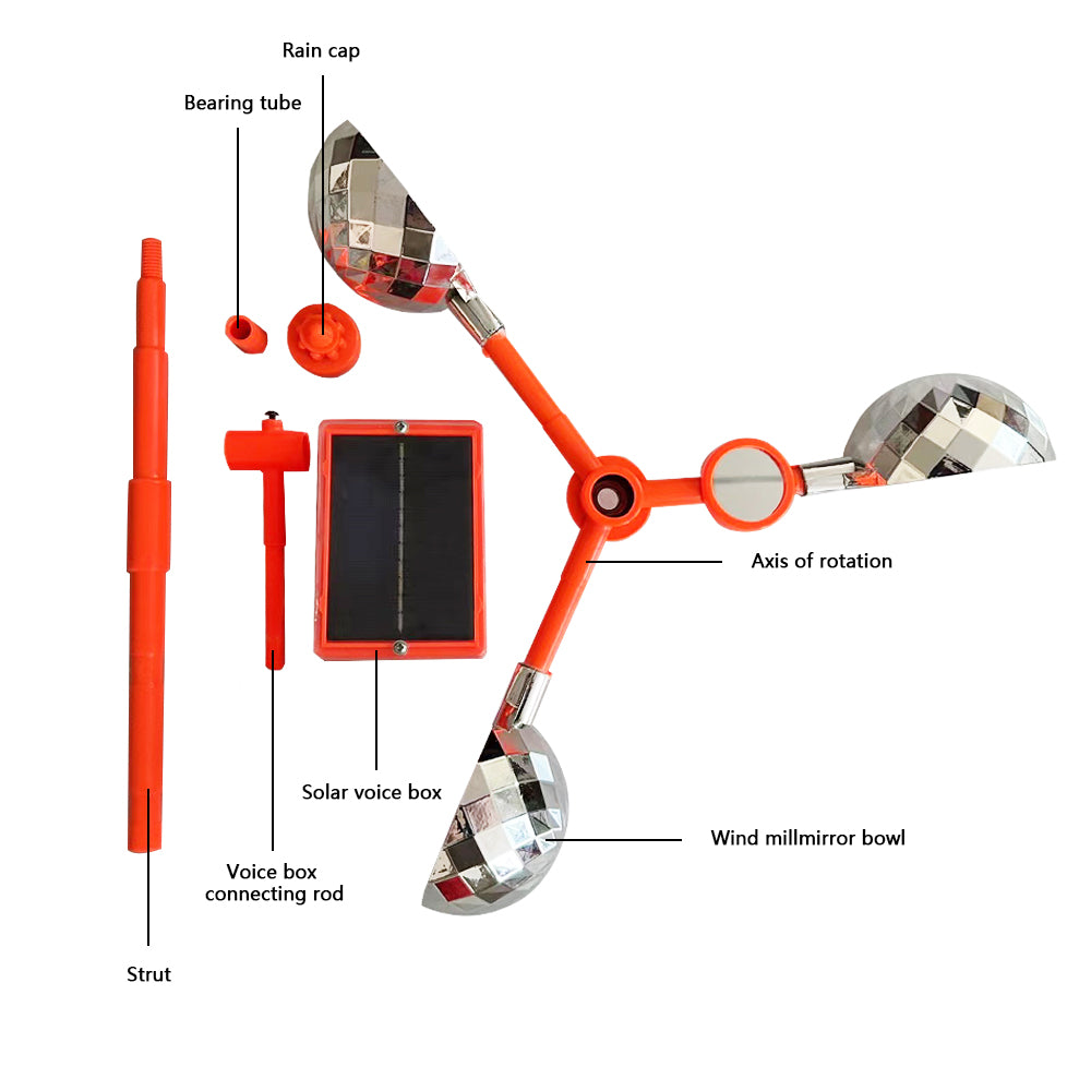 SkySpin | 360-Degree Reflective Solar-Powered Bird Repeller