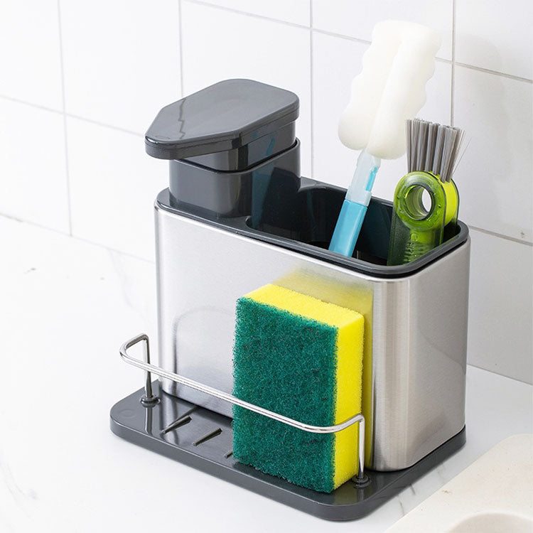 SinkMaster – Stainless Steel Organizer with Soap Dispenser