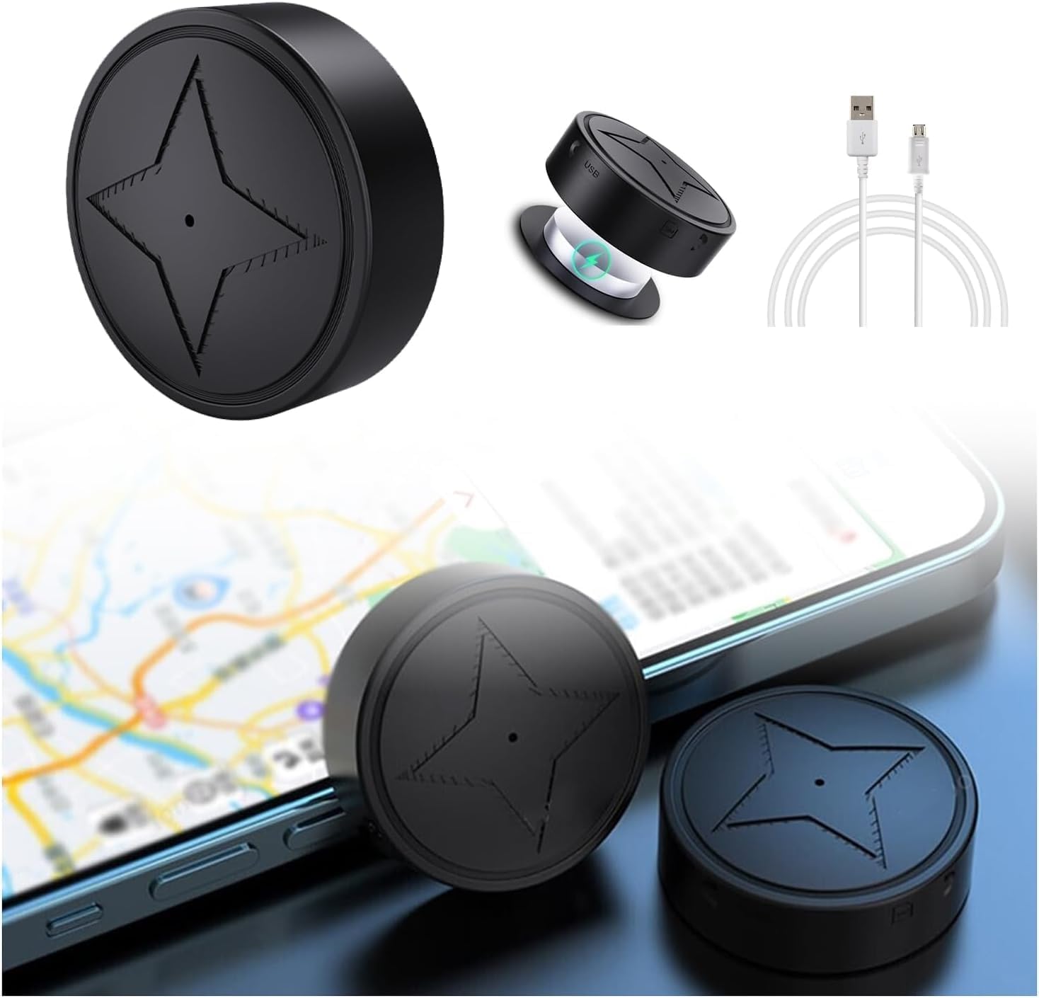 GPS Tracker with Strong Magnetic Attachment | Anti-Loss Vehicle Tracking Device for Cars and Motorcycles