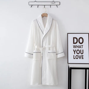 SoraLinen Summer Cotton Bathrobe – Light Japanese-Inspired Robe for Calm Living