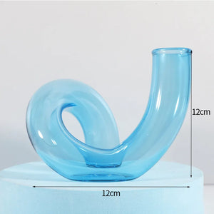 Curved Glass Vase | Modern Wave Design
