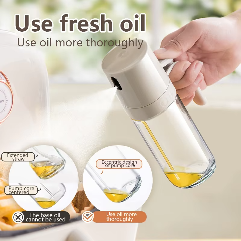 GourmetSpray – Elegant 250ml Borosilicate Glass Oil Spray Bottle for Healthy Cooking