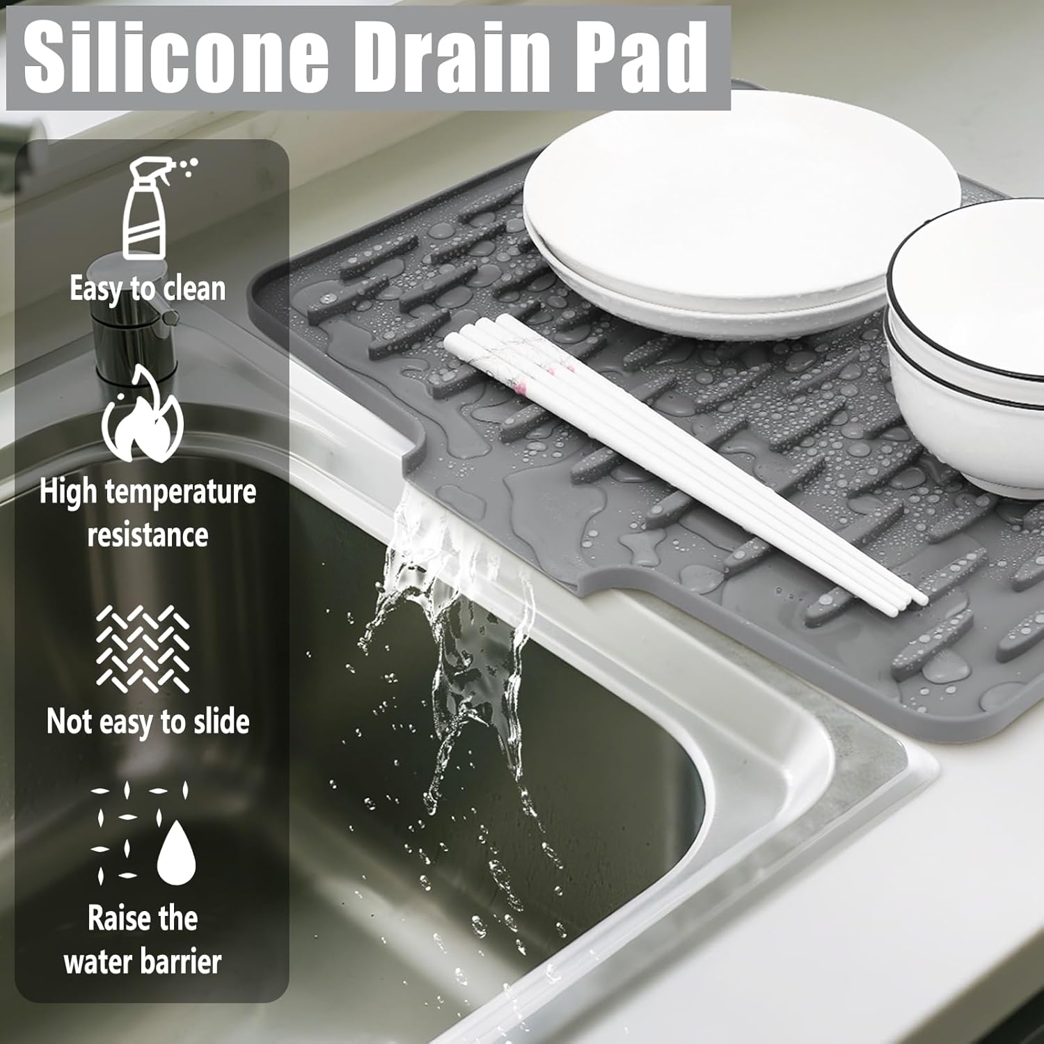 Flowmat – Heat Proof Silicone Drain Board for Smart Kitchens