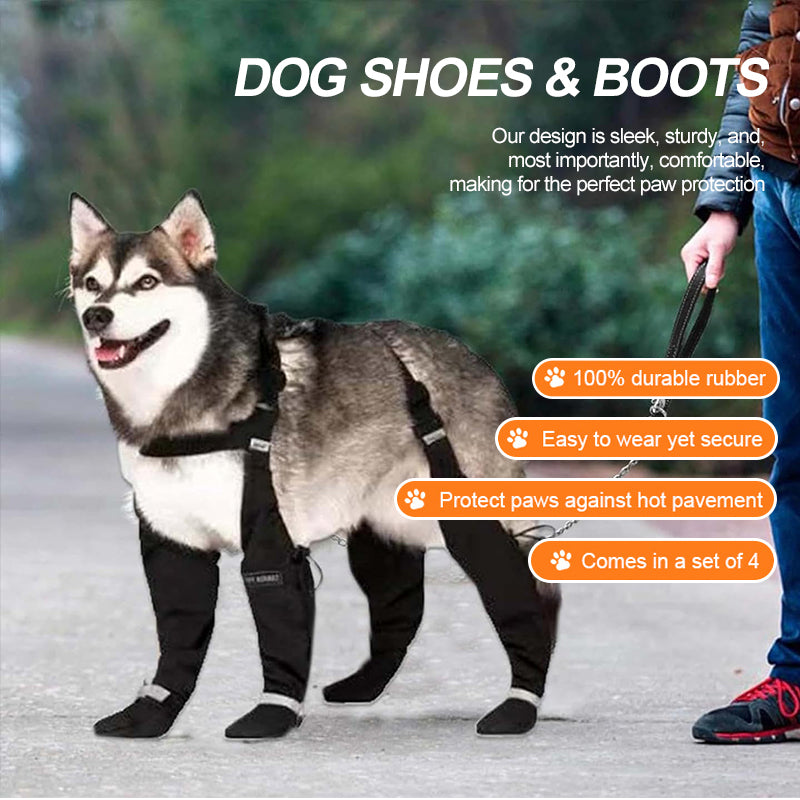 Durable Dog Boots for All Weather Protection – Waterproof Dog Shoes for Snow, Hiking, and Walking