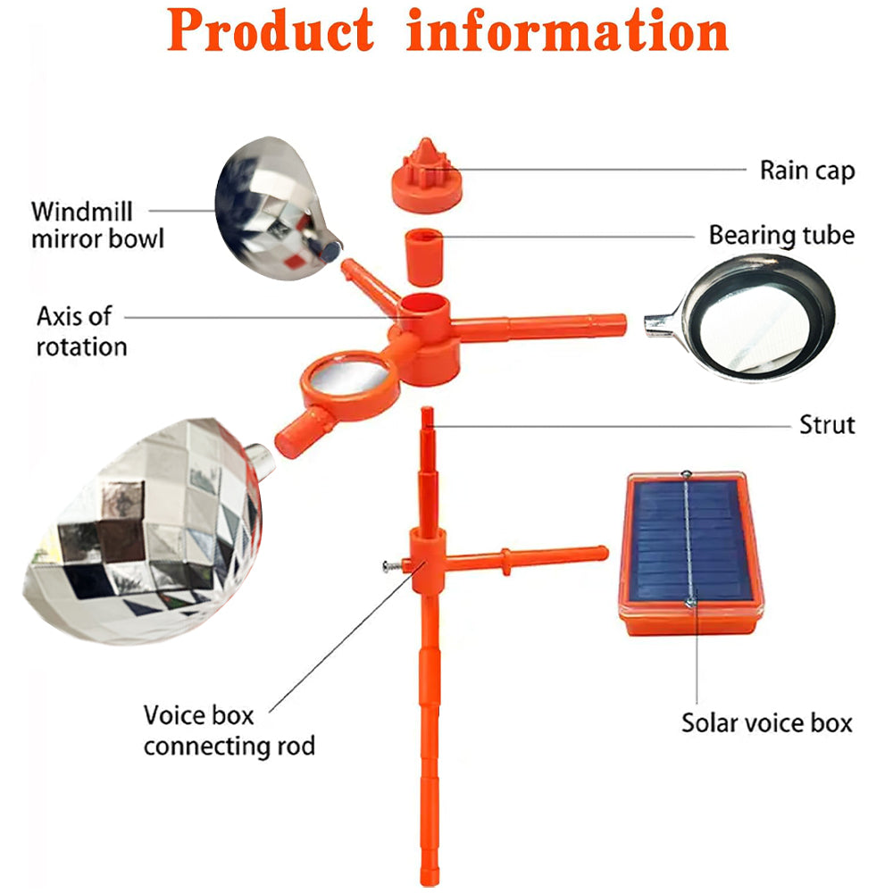 SkySpin | 360-Degree Reflective Solar-Powered Bird Repeller