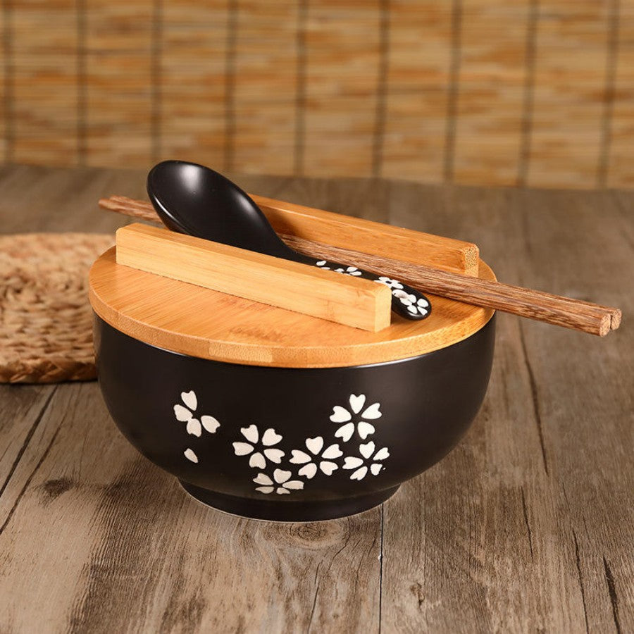 Japanese Handpainted Ramen Bowl Set