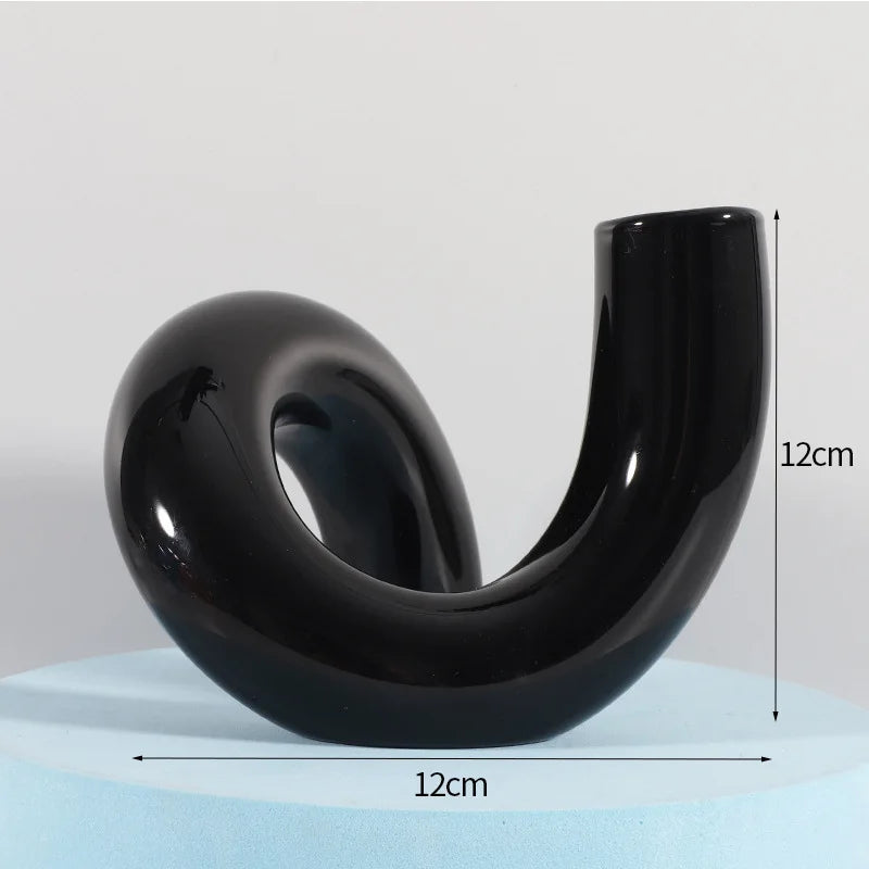 Curved Glass Vase | Modern Wave Design