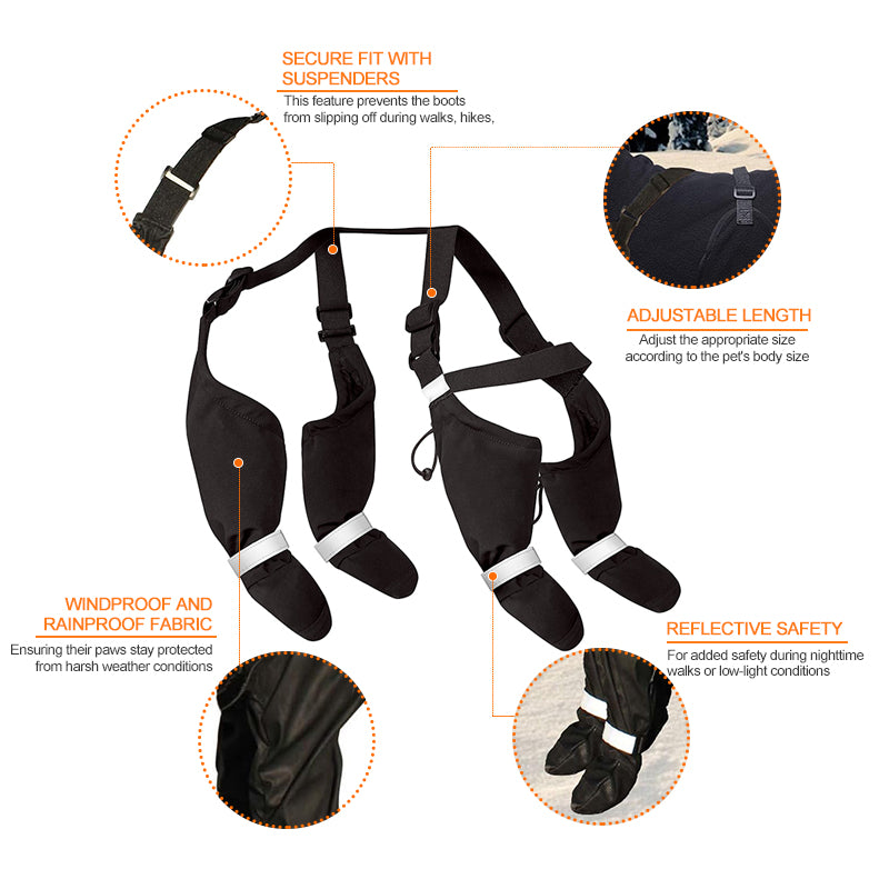 Durable Dog Boots for All Weather Protection – Waterproof Dog Shoes for Snow, Hiking, and Walking