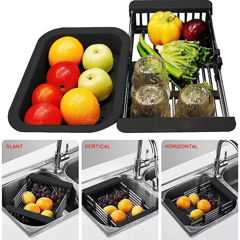 Retractable Over-the-Sink Dish Drying Rack
