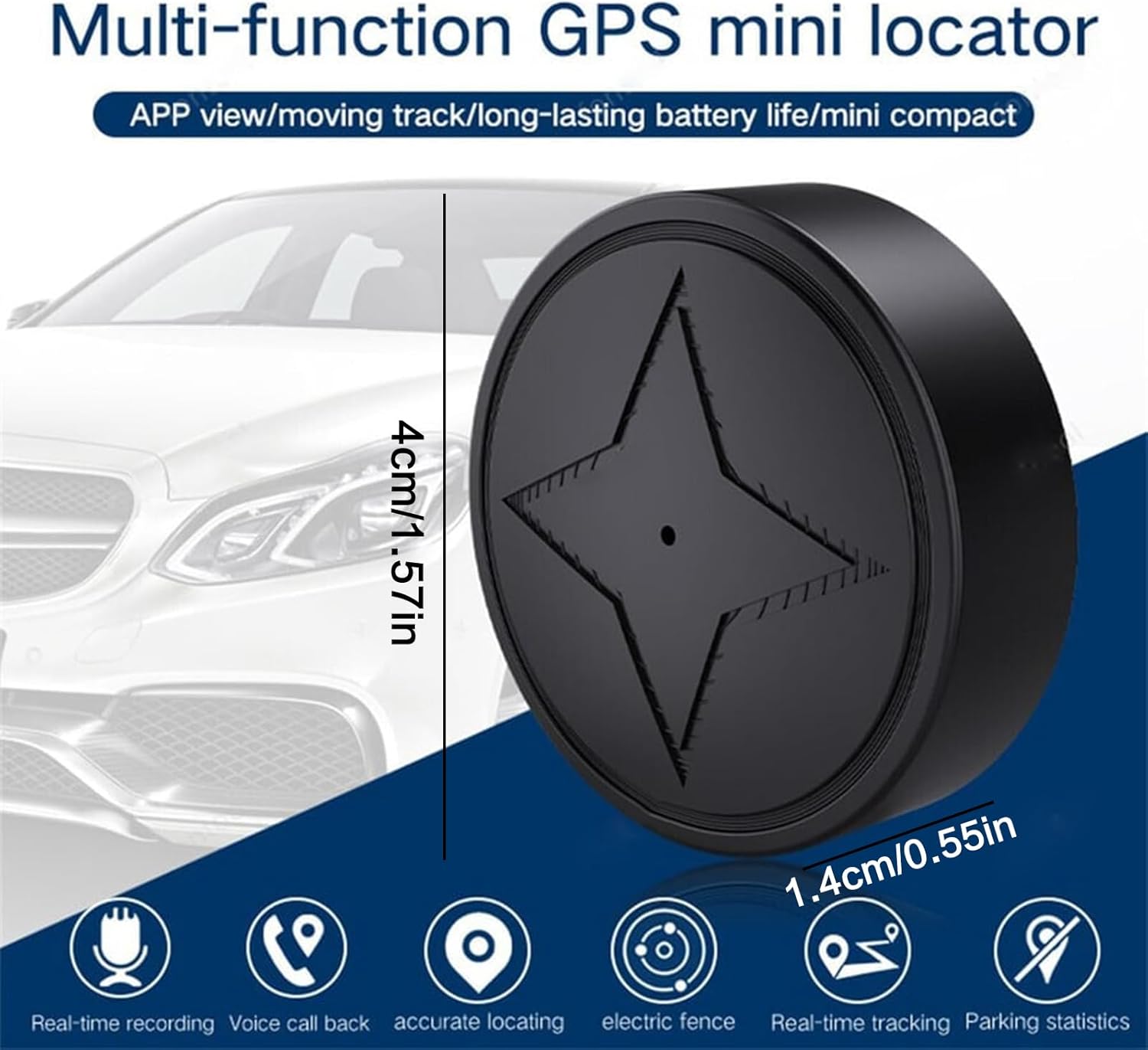 GPS Tracker with Strong Magnetic Attachment | Anti-Loss Vehicle Tracking Device for Cars and Motorcycles