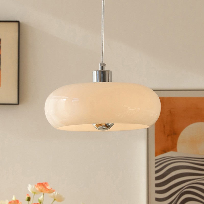 Vintage Bauhaus Pendant Light with Moulded Glass Shade