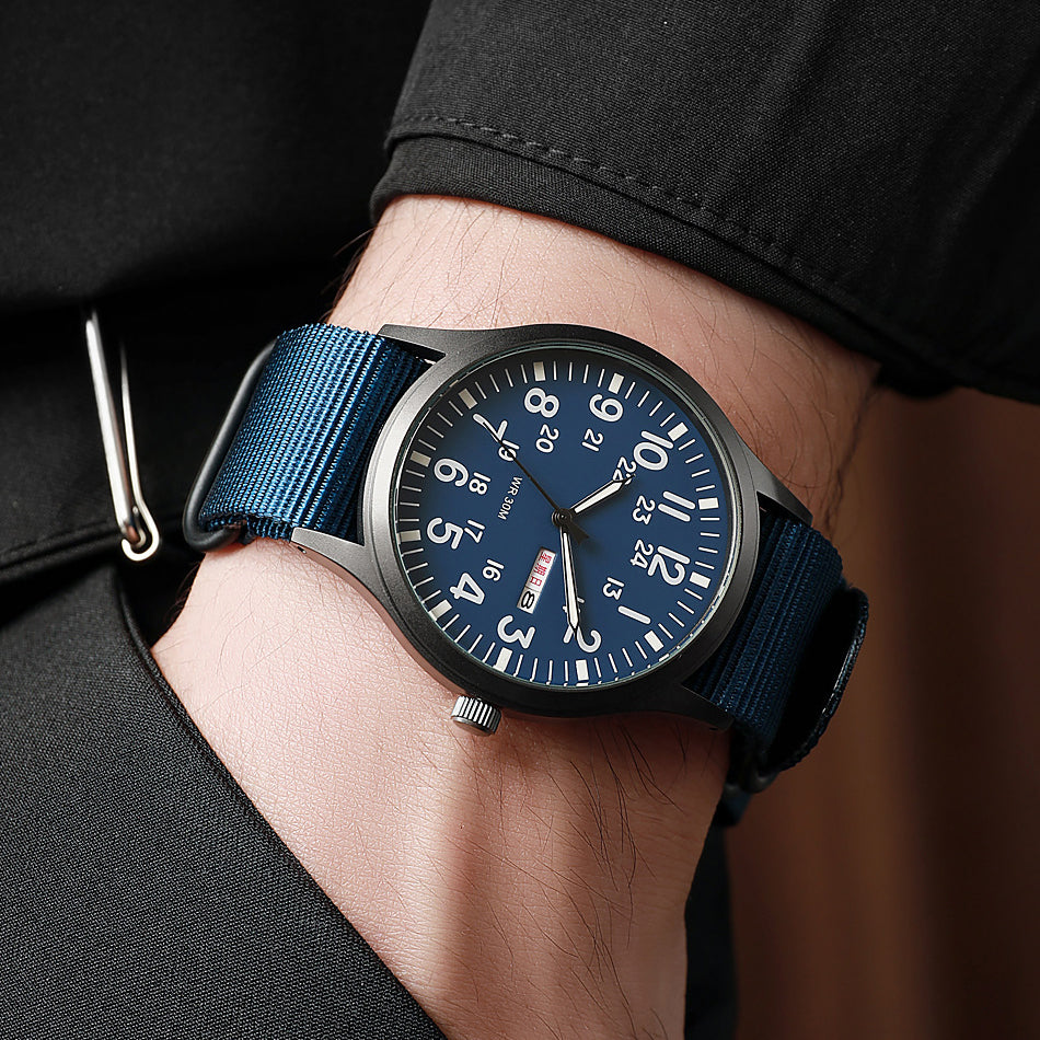 Men’s Rugged Outdoor Watch – Waterproof Military-Style Stainless Steel Timepiece