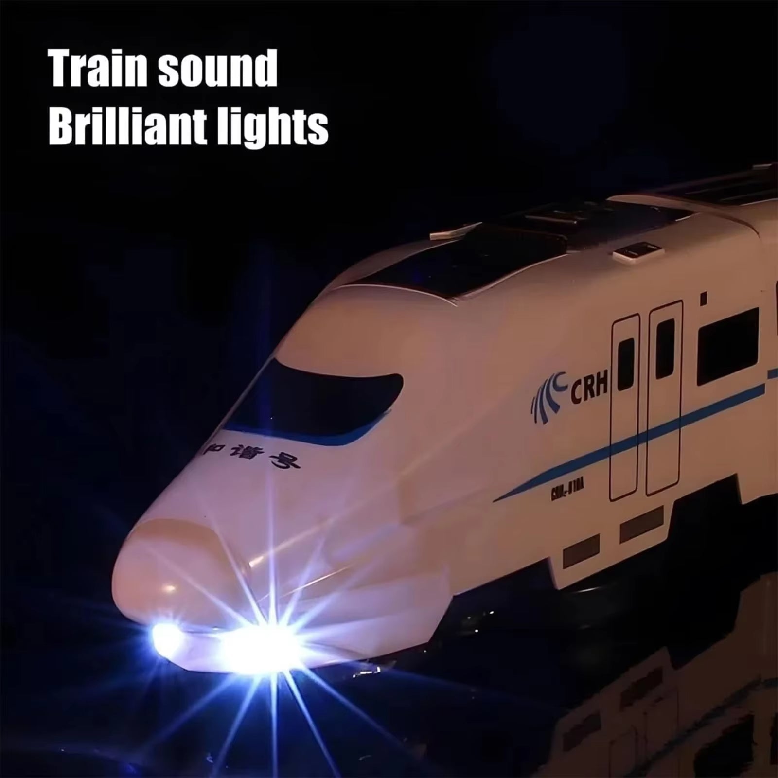 DIY Electric Train Toy with Lights and Sounds, 360 Spinning, Auto Obstacle Avoidance, Safe for Ages 2+
