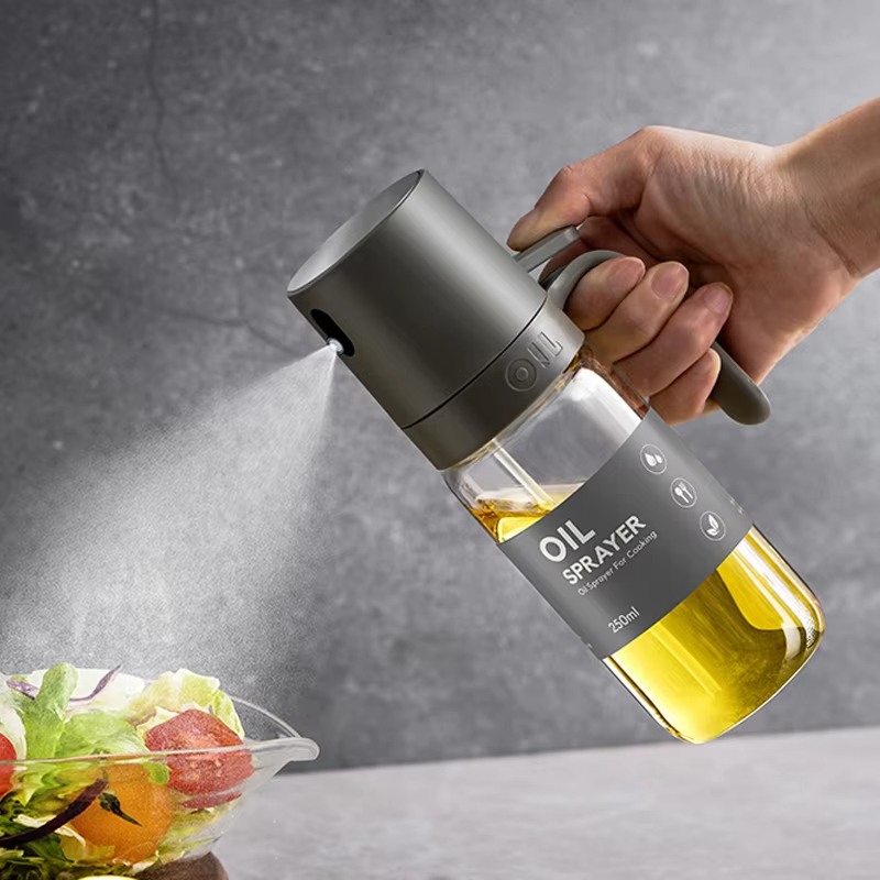 GourmetSpray – Elegant 250ml Borosilicate Glass Oil Spray Bottle for Healthy Cooking