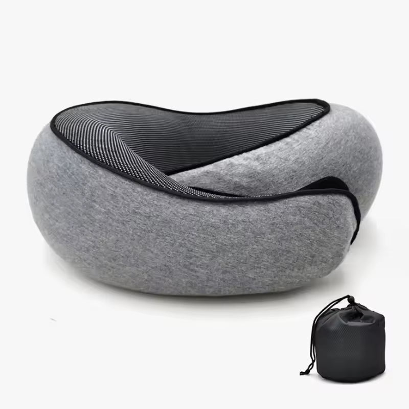 Snail Style Memory Foam Travel Curved Neck Pillow - U-shaped, Portable, Adjustable Support Neck Brace Pillow