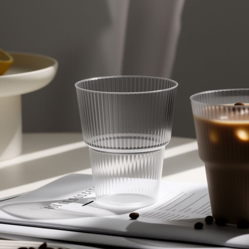 VetroVibes – Luxury Ribbed Glass Set with Stylish Charm