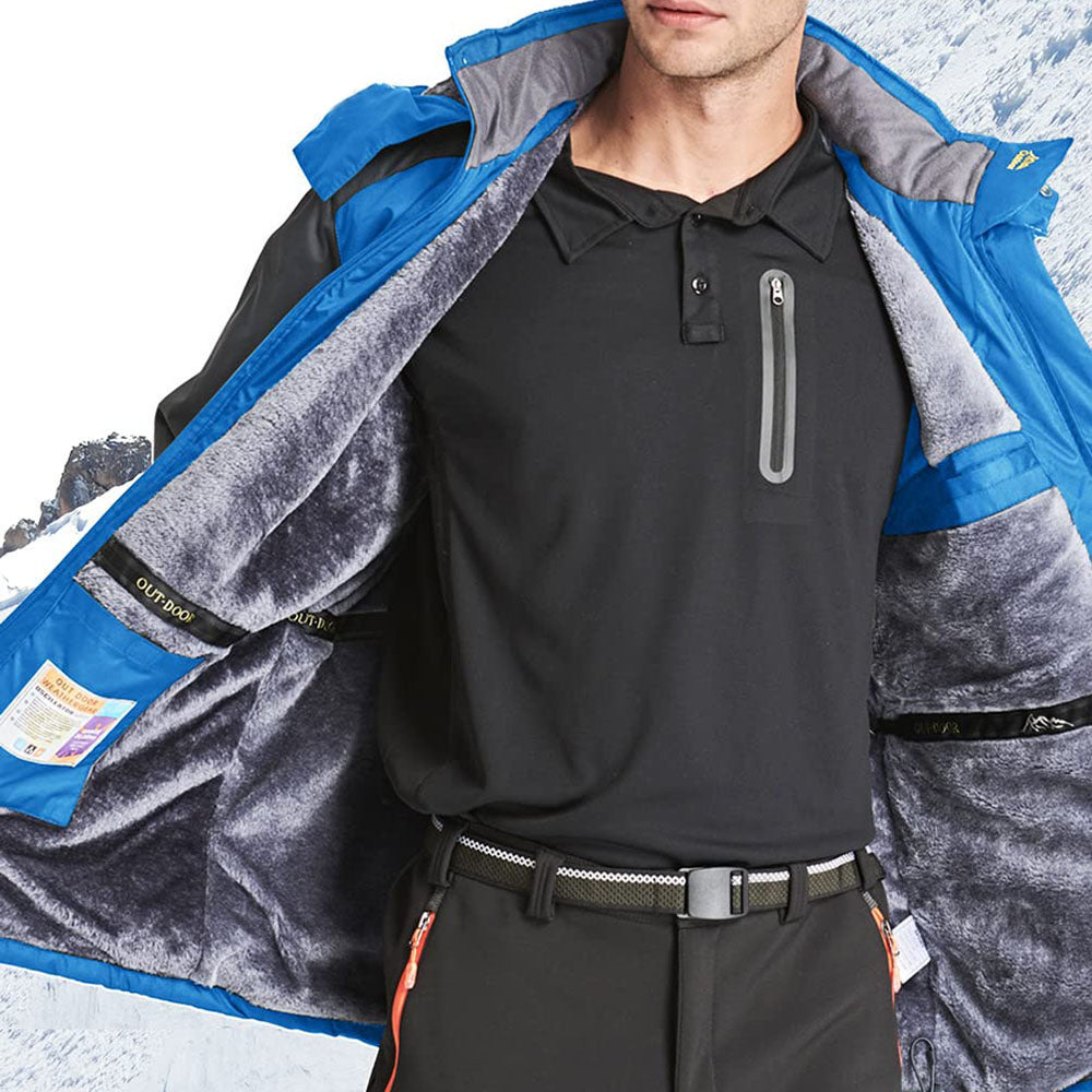 Men's Waterproof Winter Jacket with Adjustable Hood