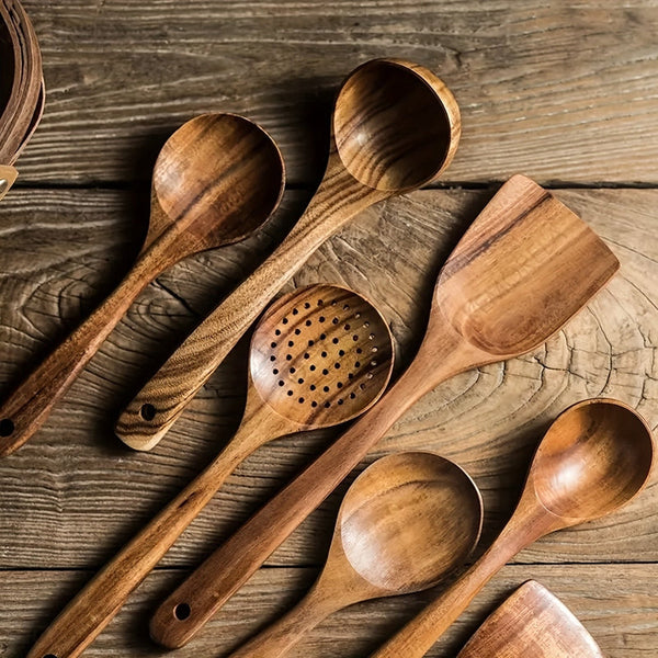 NordicChef – Luxe 5-Piece Wooden Kitchen Utensil Set for Stylish and Sustainable Cooking